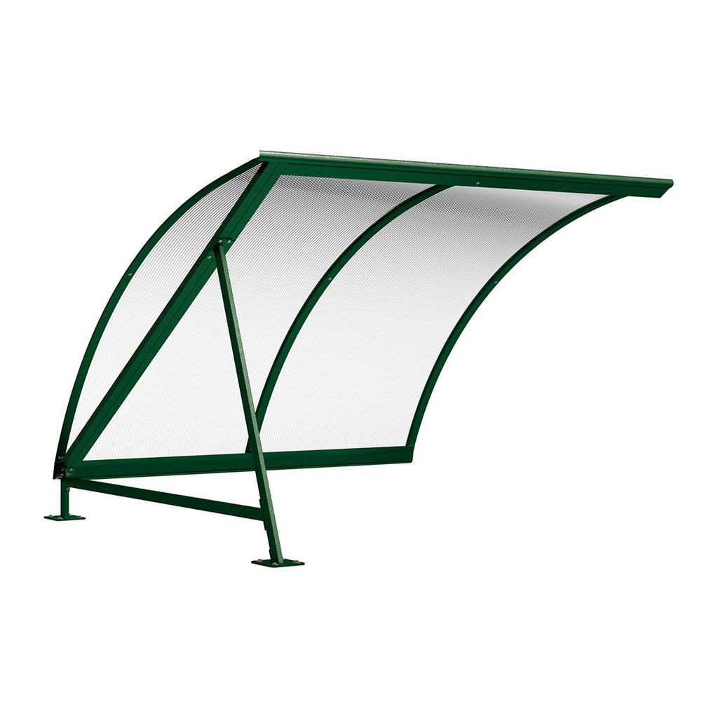 Procity Moonshape Bike Shelter Extension Unit (Without Bike Rack / Galvanised & Powder Coated Moss Green RAL 6005)