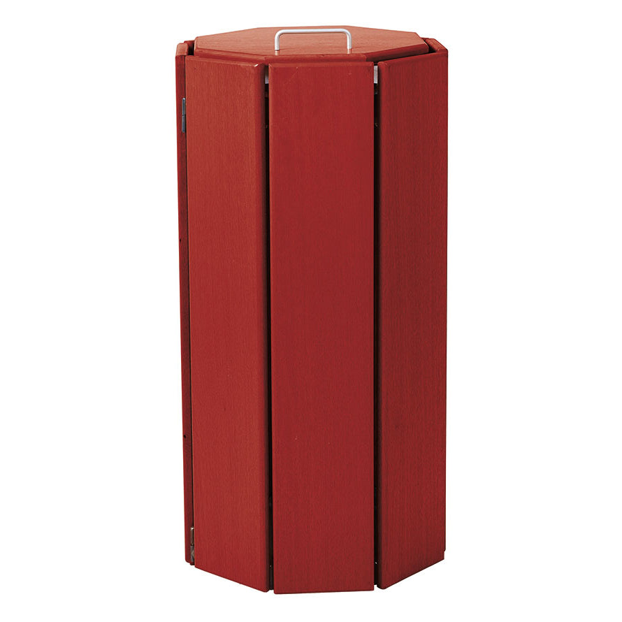 Procity Seville Octoganal Litter Bin 100L (Without Internal Bucket / Mahogany Stained Hardwood)