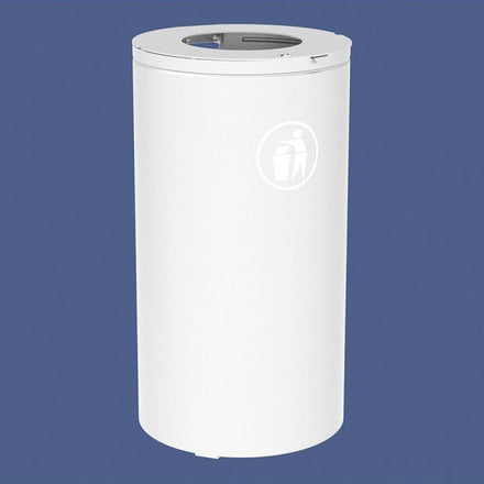 Procity Olbia Litter Bin 80/120L (Without Internal Bucket / Galvanised & Powder Coated Pure White RAL 9010)