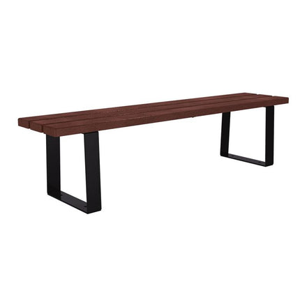 Procity Riga Backless Bench (1.8m / Recycled Plastic (HPL) Slats / Jet Black RAL 9005)