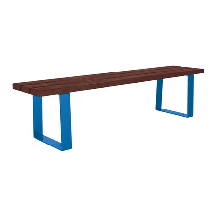 Procity Riga Backless Bench (1.8m / Recycled Plastic (HPL) Slats / Gentian Blue RAL 5010)