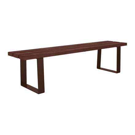 Procity Riga Backless Bench (1.8m / Recycled Plastic (HPL) Slats / Chocolate Brown RAL 8017)