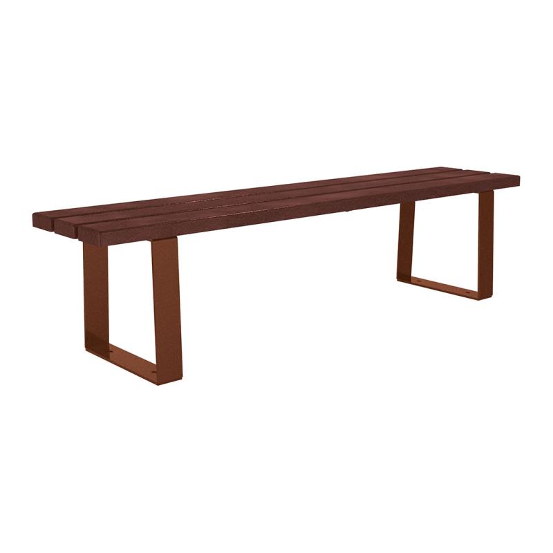 Procity Riga Backless Bench (1.8m / Recycled Plastic (HPL) Slats / Corten Effect)