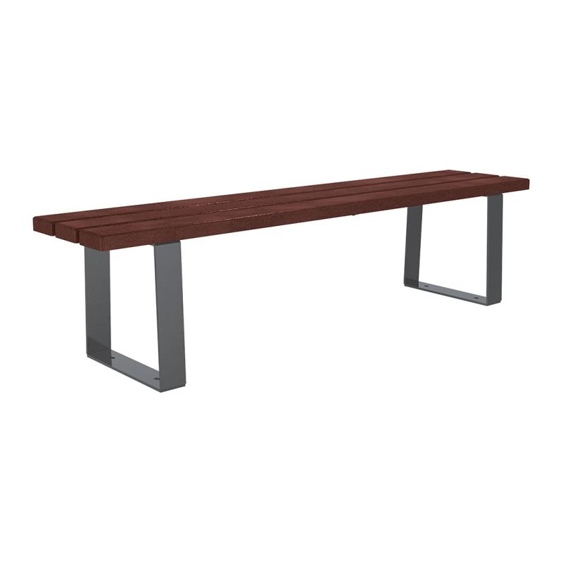 Procity Riga Backless Bench (1.8m / Recycled Plastic (HPL) Slats / Procity Grey)