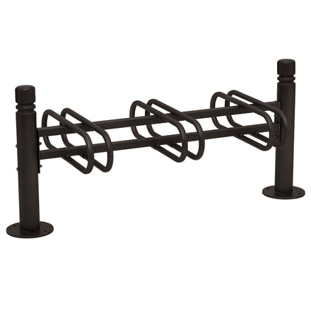 Province Double Sided Bike Rack  Galvanised & Painted (6 Bikes / City / Black RAL 9005)