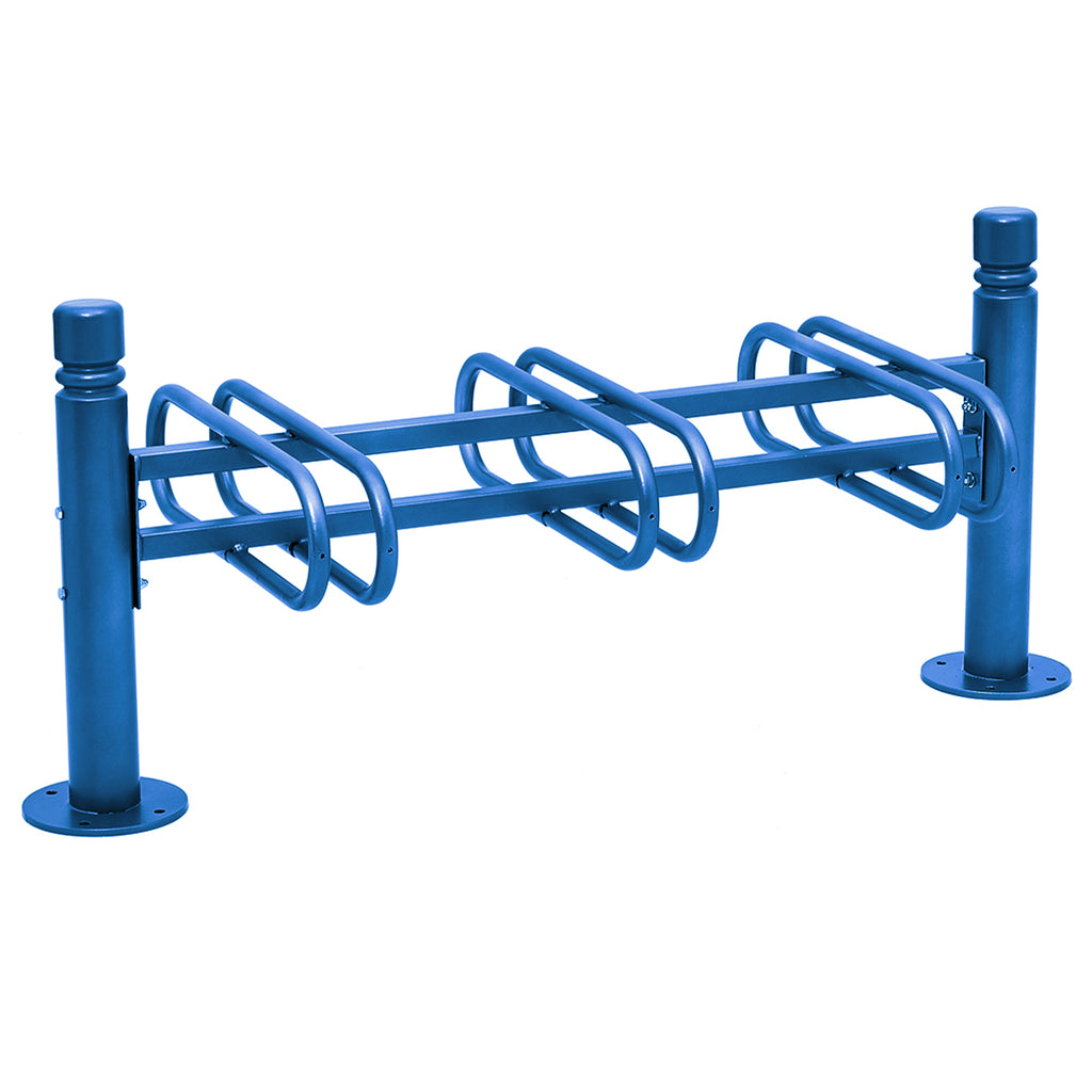 Province Double Sided Bike Rack  Galvanised & Painted (6 Bikes / City / Blue RAL 5010)