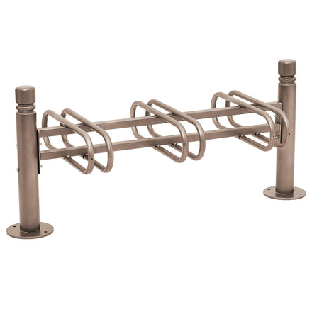 Province Double Sided Bike Rack  Galvanised & Painted (6 Bikes / City / Grey RAL 7044)