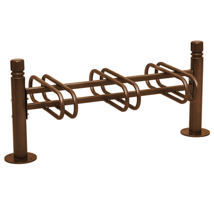 Province Double Sided Bike Rack  Galvanised & Painted (6 Bikes / City / Brown RAL 8017)