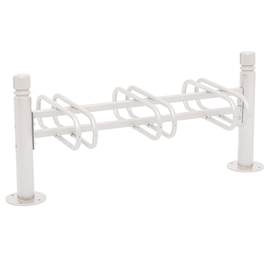 Province Double Sided Bike Rack  Galvanised & Painted (6 Bikes / City / White RAL 9010)