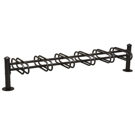 Province Double Sided Bike Rack  Galvanised & Painted (12 BIkes / Agora / Black RAL 9005)