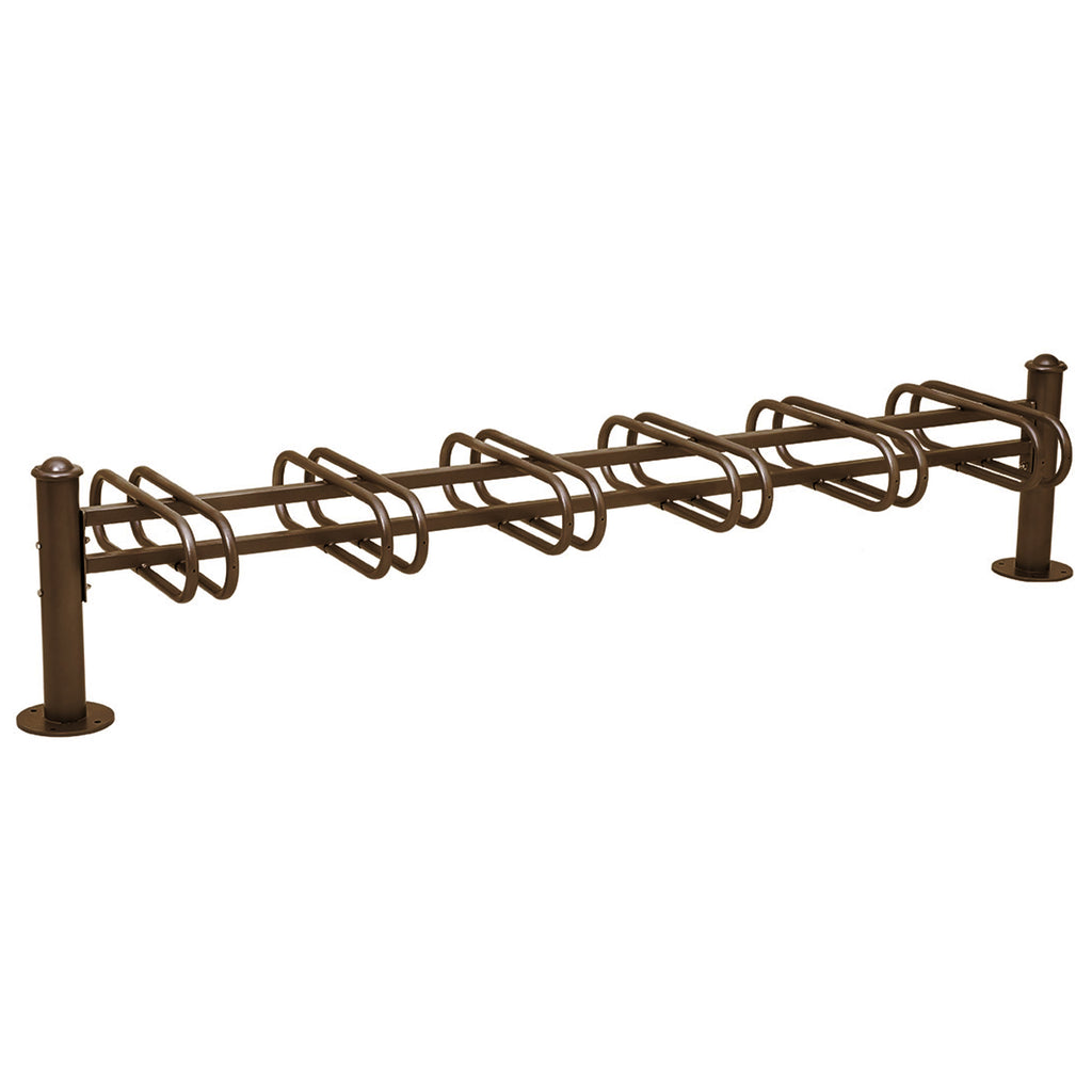 Province Double Sided Bike Rack  Galvanised & Painted (12 BIkes / Agora / Brown RAL 8017)