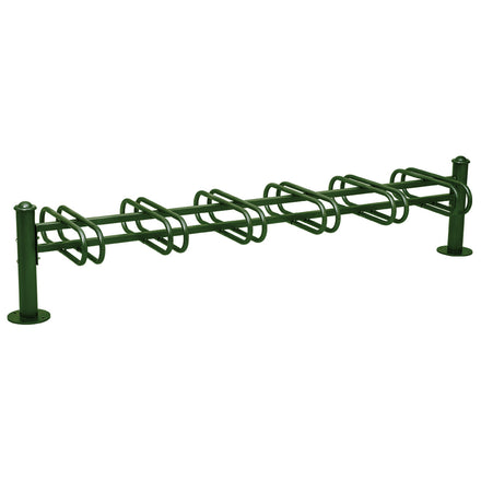 Province Double Sided Bike Rack  Galvanised & Painted (12 BIkes / Agora / Green RAL 6005)