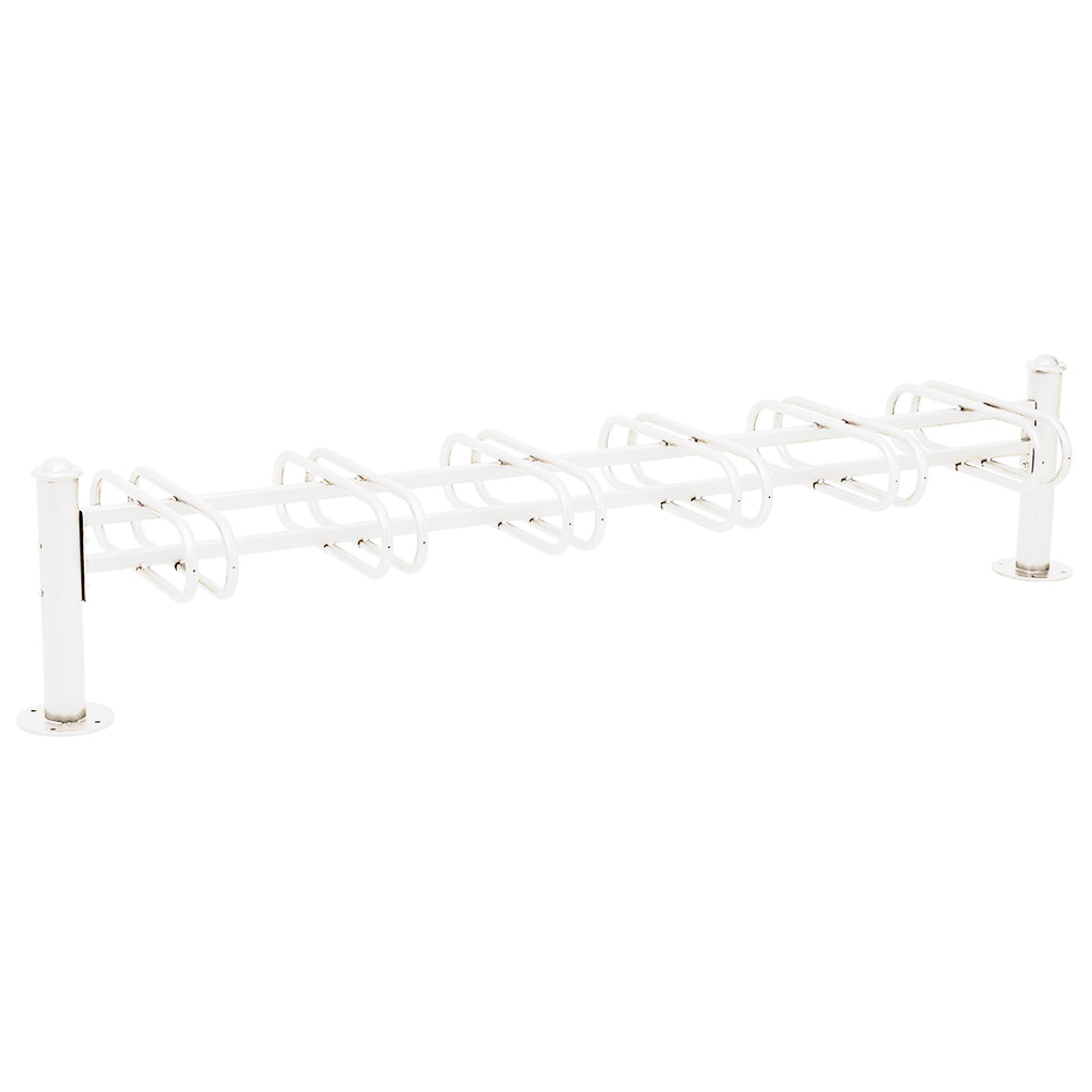 Province Double Sided Bike Rack  Galvanised & Painted (12 BIkes / Agora / White RAL 9010)