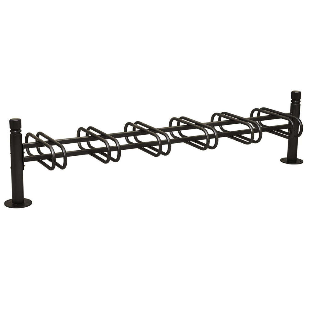 Province Double Sided Bike Rack  Galvanised & Painted (12 BIkes / City / Black RAL 9005)