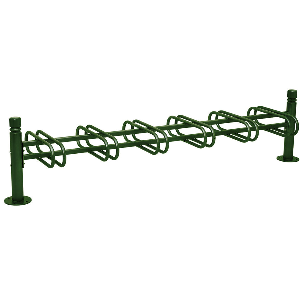 Province Double Sided Bike Rack  Galvanised & Painted (12 BIkes / City / Green RAL 6005)