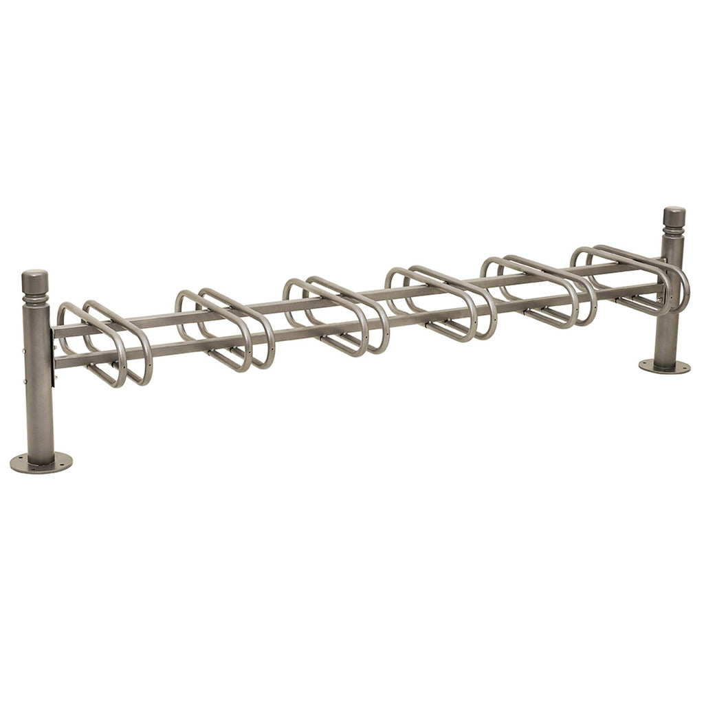 Province Double Sided Bike Rack  Galvanised & Painted (12 BIkes / City / Grey RAL 7044)