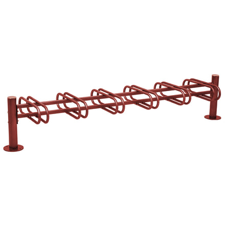 Province Double Sided Bike Rack  Galvanised & Painted (12 BIkes / Brushed Stainless Steel / Maroon RAL 3004)