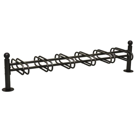 Province Double Sided Bike Rack  Galvanised & Painted (12 BIkes / Sphere / Black RAL 9005)