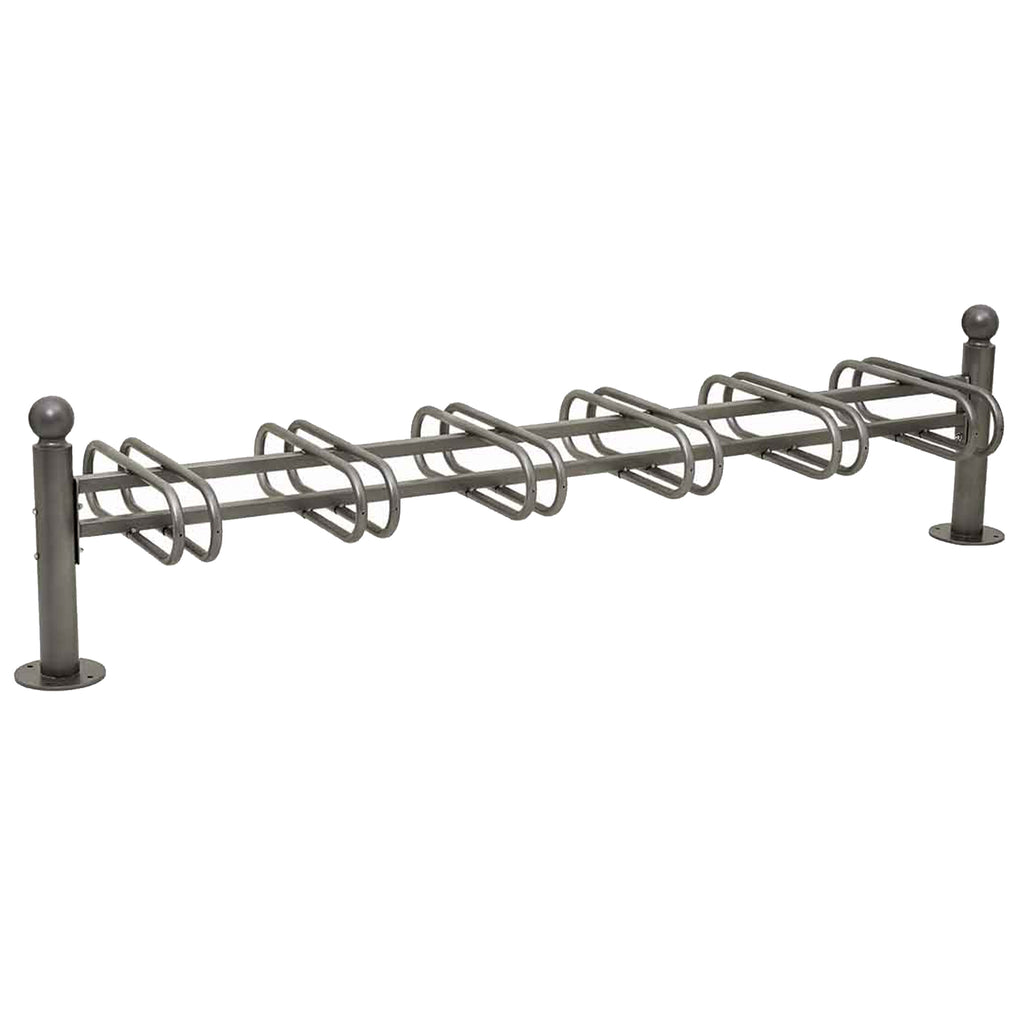 Province Double Sided Bike Rack  Galvanised & Painted (12 BIkes / Sphere / Procity Grey)