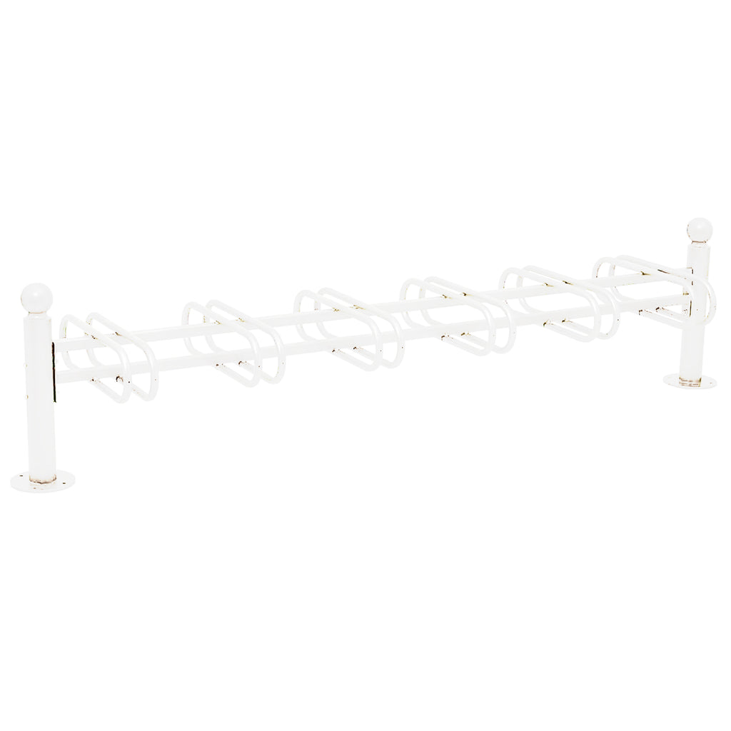 Province Double Sided Bike Rack  Galvanised & Painted (12 BIkes / Sphere / White RAL 9010)