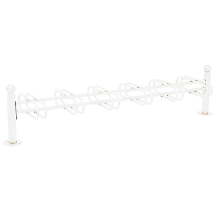 Province Double Sided Bike Rack  Galvanised & Painted (12 BIkes / Sphere / White RAL 9010)