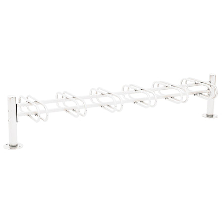 Province Double Sided Bike Rack  Galvanised & Painted (12 BIkes / Brushed Stainless Steel / White RAL 9010)