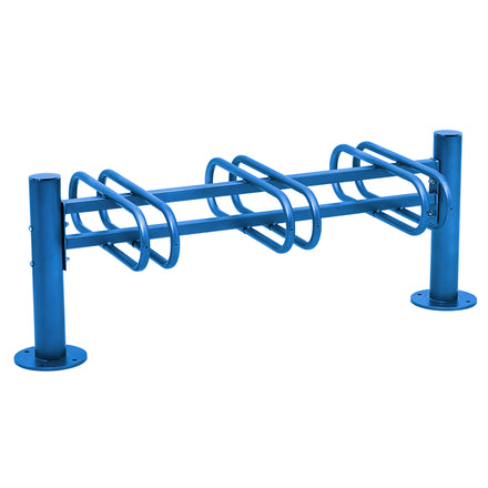 Province Double Sided Bike Rack  Galvanised & Painted (6 Bikes / Brushed Stainless Steel / Blue RAL 5010)