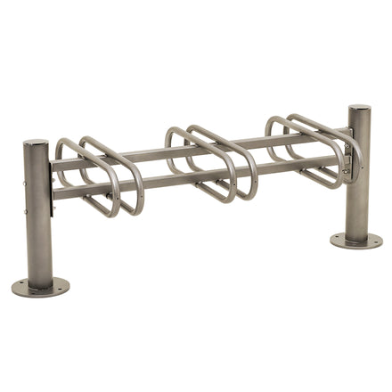 Province Double Sided Bike Rack  Galvanised & Painted (6 Bikes / Brushed Stainless Steel / Grey RAL 7044)