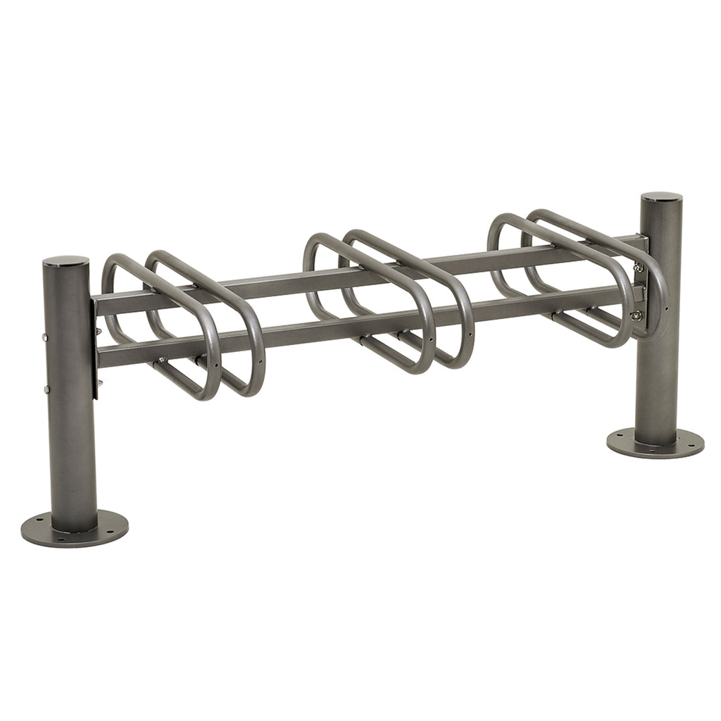 Province Double Sided Bike Rack  Galvanised & Painted (6 Bikes / Brushed Stainless Steel / Procity Grey)