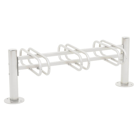 Province Double Sided Bike Rack  Galvanised & Painted (6 Bikes / Brushed Stainless Steel / White RAL 9010)