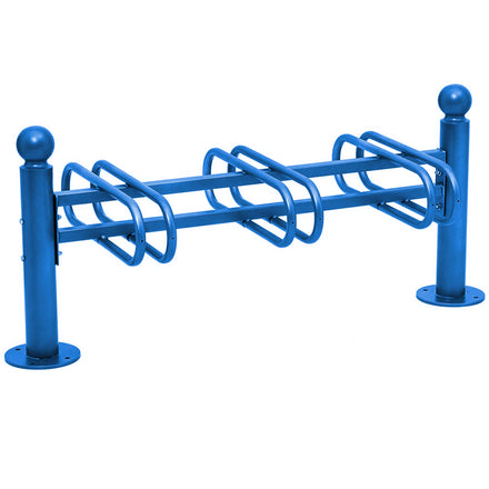 Province Double Sided Bike Rack  Galvanised & Painted (6 Bikes / Sphere / Blue RAL 5010)