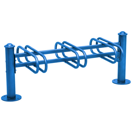 Province Double Sided Bike Rack  Galvanised & Painted (6 Bikes / Agora / Blue RAL 5010)