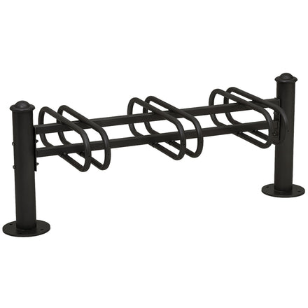 Province Double Sided Bike Rack  Galvanised & Painted (6 Bikes / Agora / Black RAL 9005)