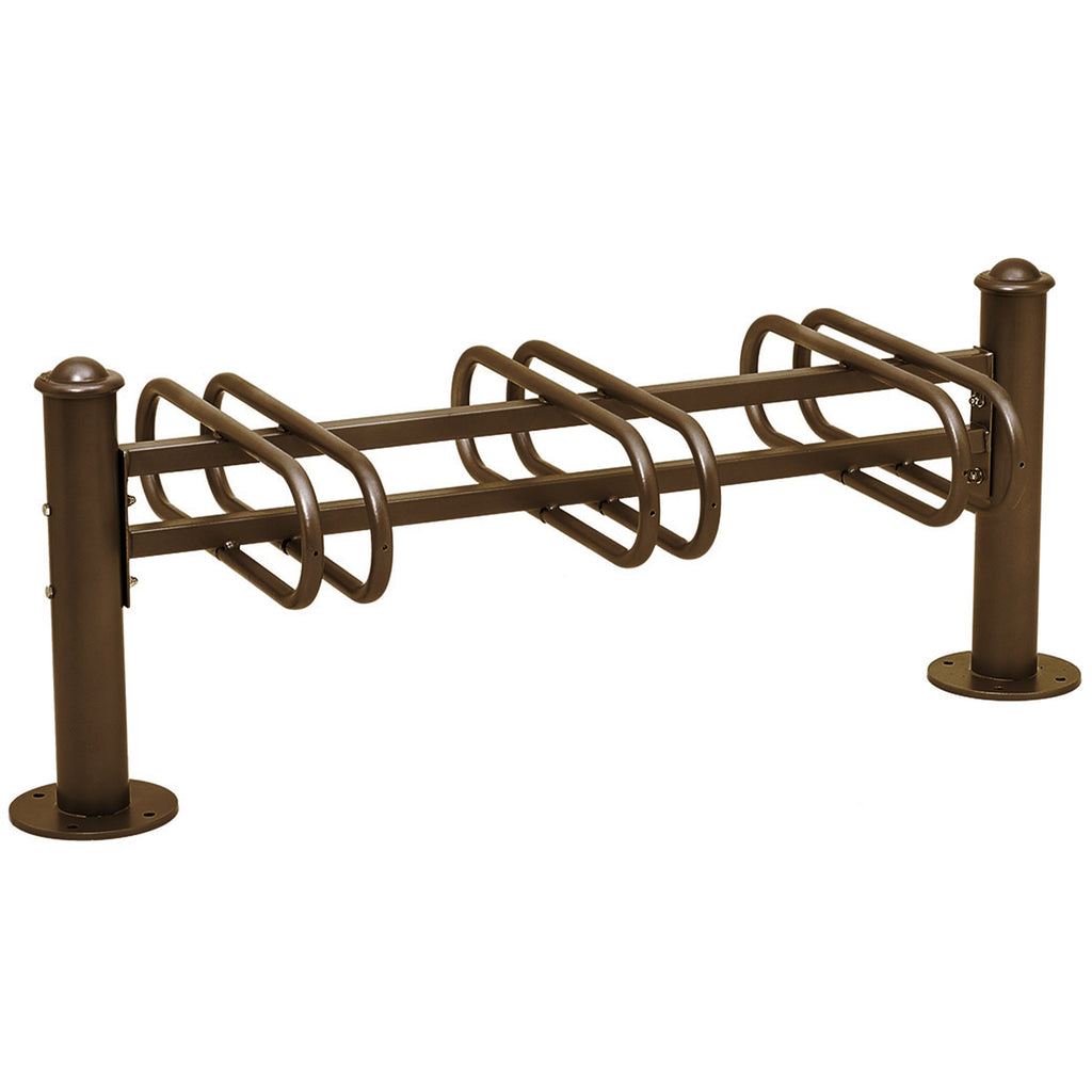 Province Double Sided Bike Rack  Galvanised & Painted (6 Bikes / Agora / Brown RAL 8017)