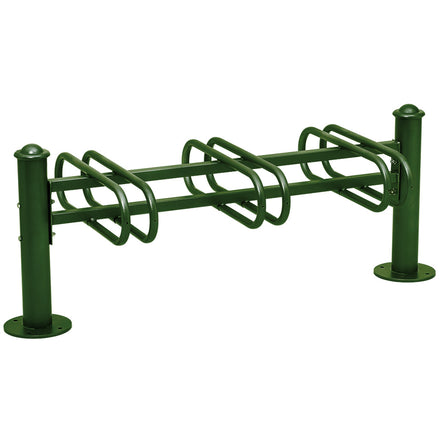 Province Double Sided Bike Rack  Galvanised & Painted (6 Bikes / Agora / Green RAL 6005)