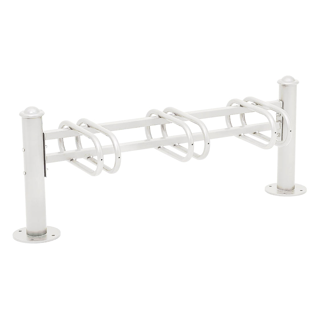 Province Bike Rack - Single Direction - Galvanised & Painted (3 Bikes / Agora / White RAL 9010)