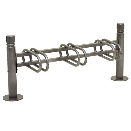 Province Bike Rack - Single Direction - Galvanised & Painted (3 Bikes / City / Procity Grey)