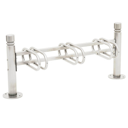 Province Bike Rack - Single Direction - Galvanised & Painted (3 Bikes / City / White RAL 9010)