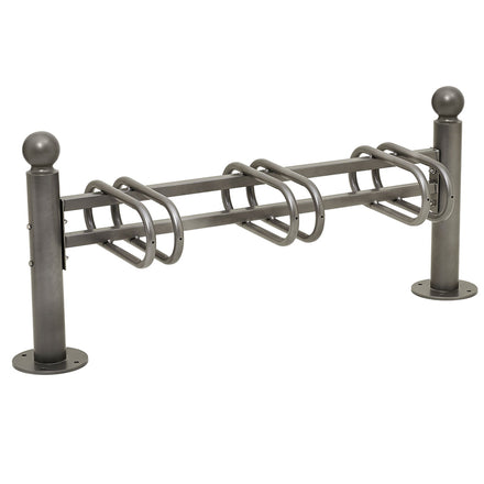 Province Bike Rack - Single Direction - Galvanised & Painted (3 Bikes / Sphere / Procity Grey)