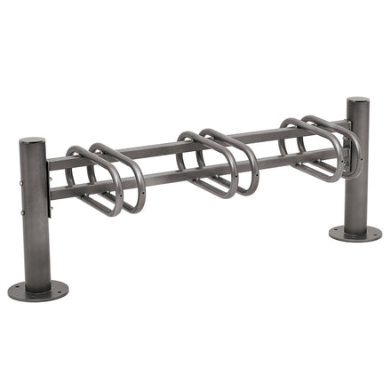 Province Bike Rack - Single Direction - Galvanised & Painted (3 Bikes / Brushed Stainless Steel / Procity Grey)