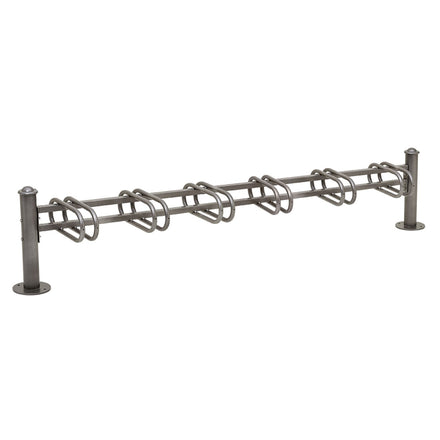 Province Bike Rack - Single Direction - Galvanised & Painted (6 Bikes / Agora / Procity Grey)