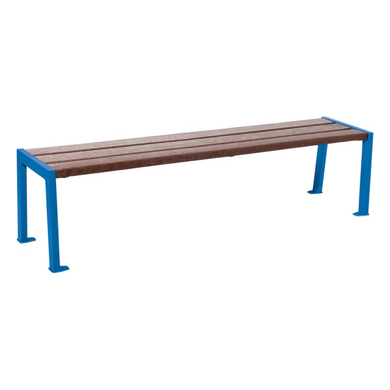 Procity Silaos Backless Bench (1.8m / Recycled Plastic (HPL) Slats / Gentian Blue RAL 5010)