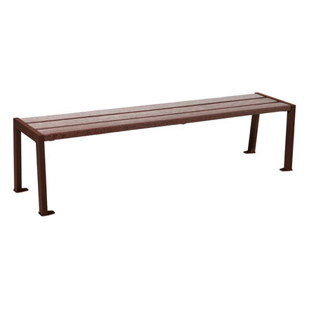 Procity Silaos Backless Bench (1.8m / Recycled Plastic (HPL) Slats / Chocolate Brown RAL 8017)