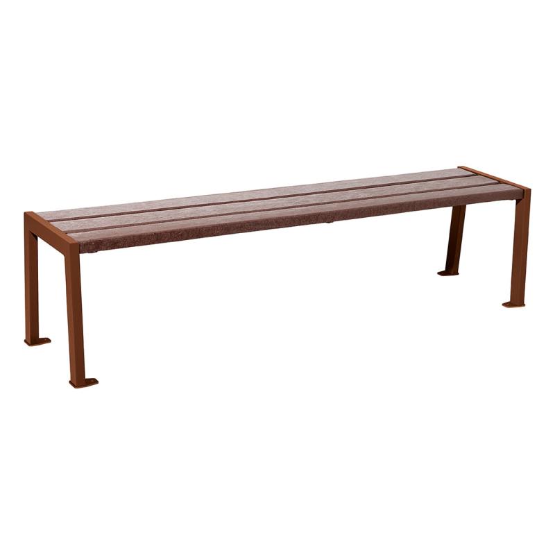 Procity Silaos Backless Bench (1.8m / Recycled Plastic (HPL) Slats / Corten Effect)