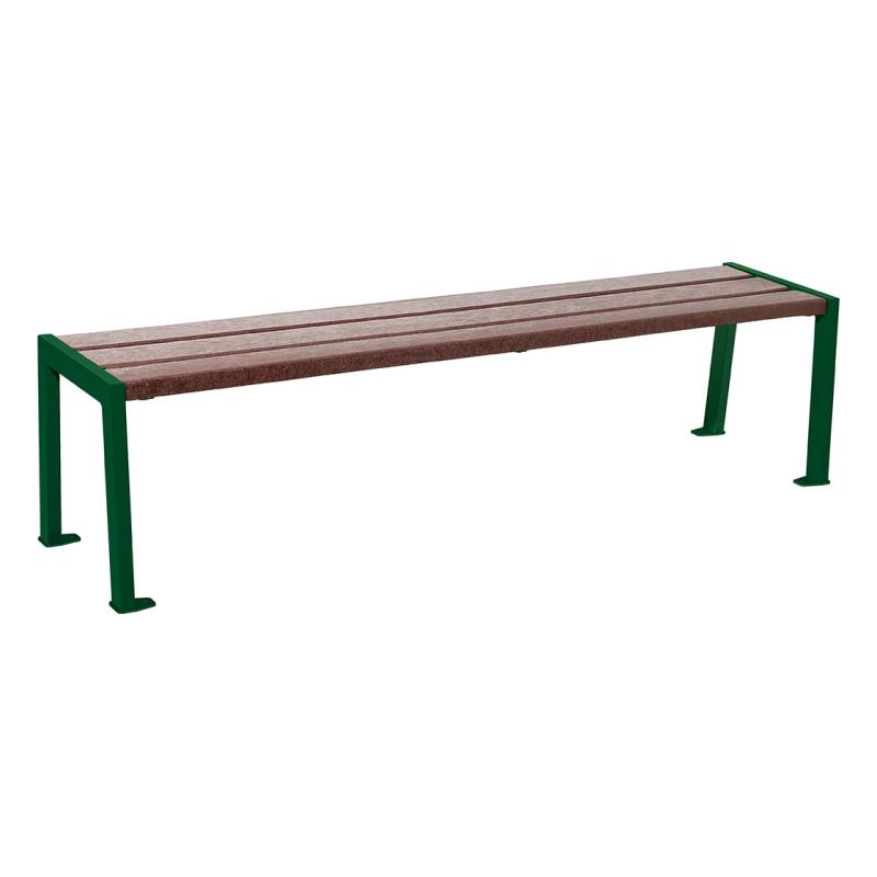 Procity Silaos Backless Bench (1.8m / Recycled Plastic (HPL) Slats / Moss Green RAL 6005)