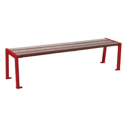 Procity Silaos Backless Bench (1.8m / Recycled Plastic (HPL) Slats / Maroon RAL 3004)