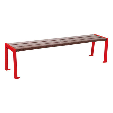 Procity Silaos Backless Bench (1.8m / Recycled Plastic (HPL) Slats / Traffic Red RAL 3020)