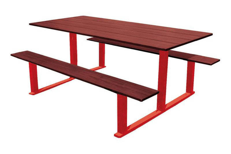 Procity Riga Picnic Bench (Standard / Maroon RAL 3004)