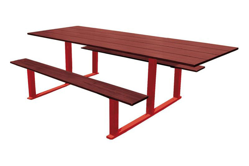 Procity Riga Picnic Bench (Wheelchair Accessible / Maroon RAL 3004)