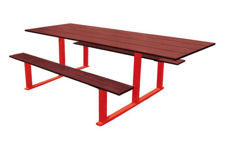 Procity Riga Picnic Bench (Wheelchair Accessible / Traffic Red RAL 3020)